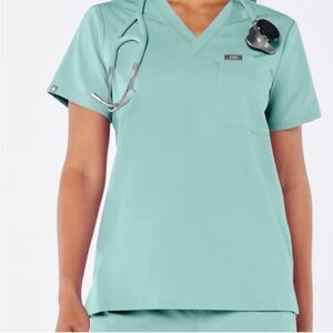 Figs Catarina Scrub Top- Seaglass